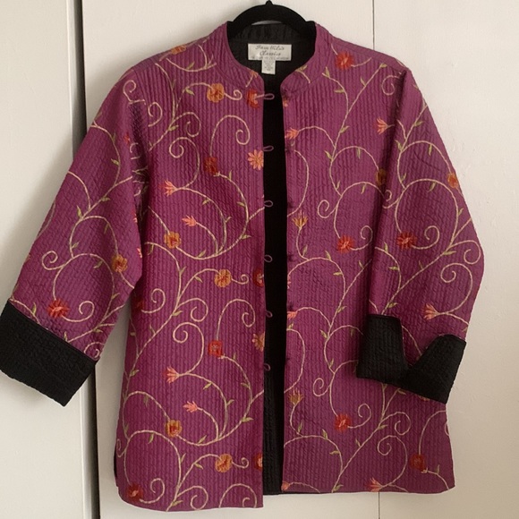 Sam Hilu Purple Embroidered Quilted 
